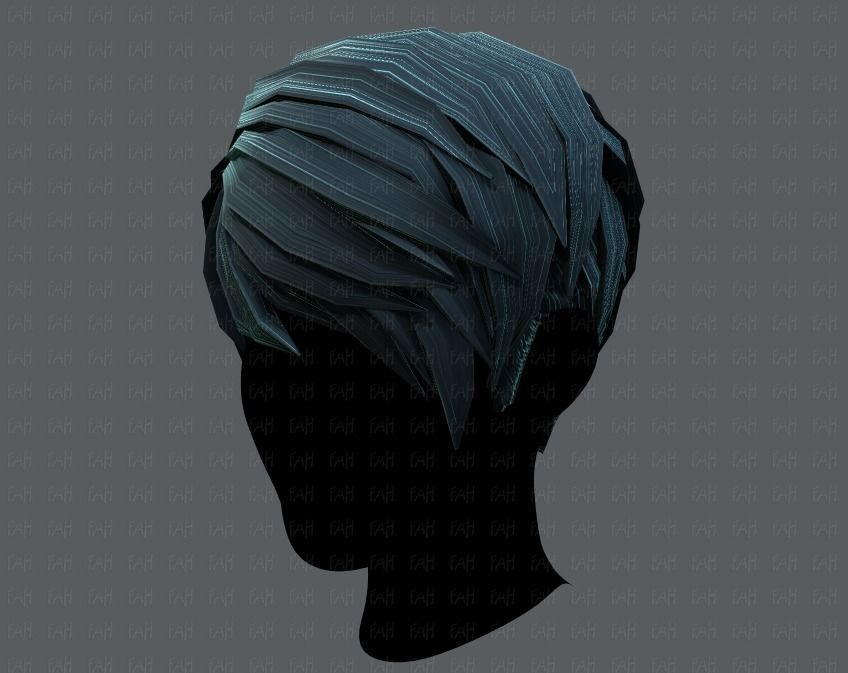 3D Hair style for Man V03 Low-poly 3D model_24