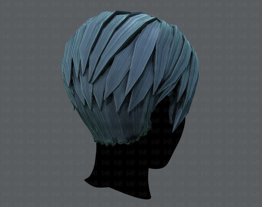 3D Hair style for Man V03 Low-poly 3D model_20