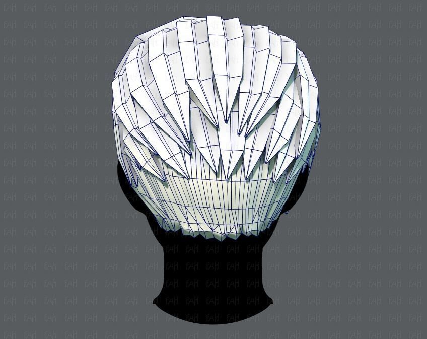3D Hair style for Man V03 Low-poly 3D model_29