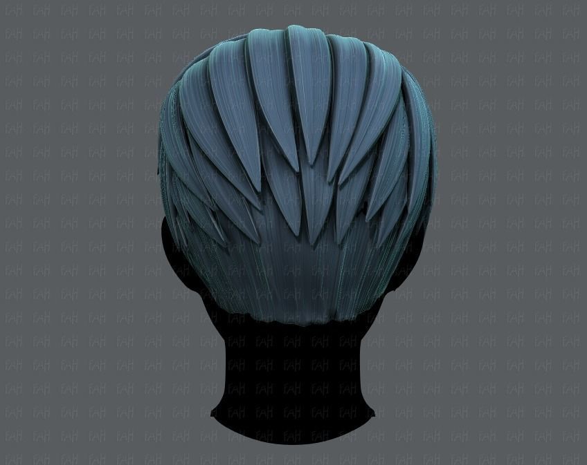 3D Hair style for Man V03 Low-poly 3D model_5