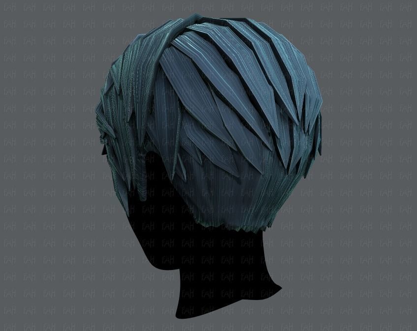 3D Hair style for Man V03 Low-poly 3D model_22