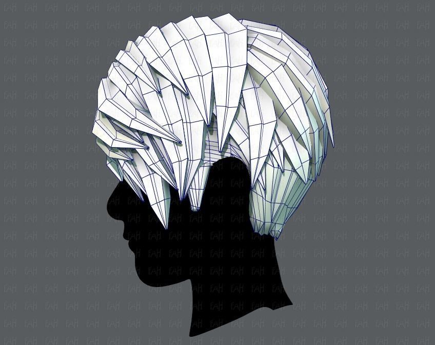 3D Hair style for Man V03 Low-poly 3D model_31