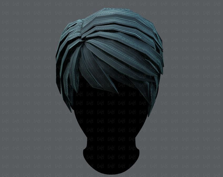3D Hair style for Man V03 Low-poly 3D model_17