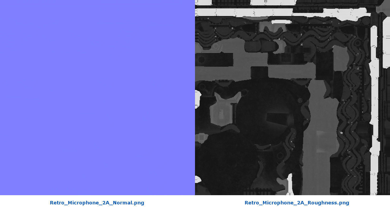 Retro Microphone 2A Low-poly 3D model_8