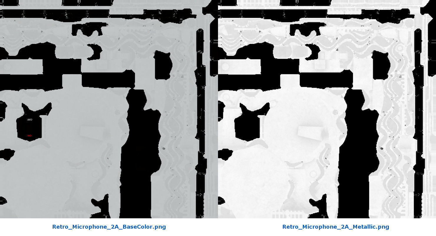 Retro Microphone 2A Low-poly 3D model_7