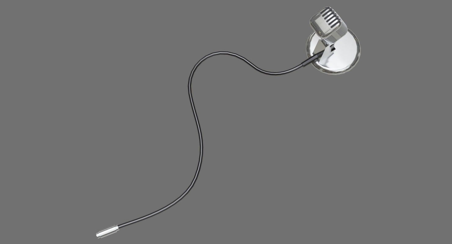 Retro Microphone 2A Low-poly 3D model_2