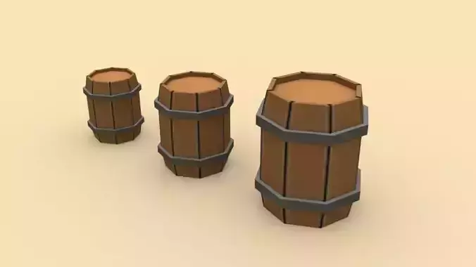 Lowpoly Wooden Barrel - Ed 1