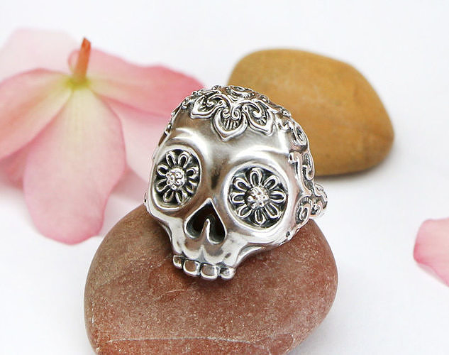Skull ring printable jewelry model 3D print model