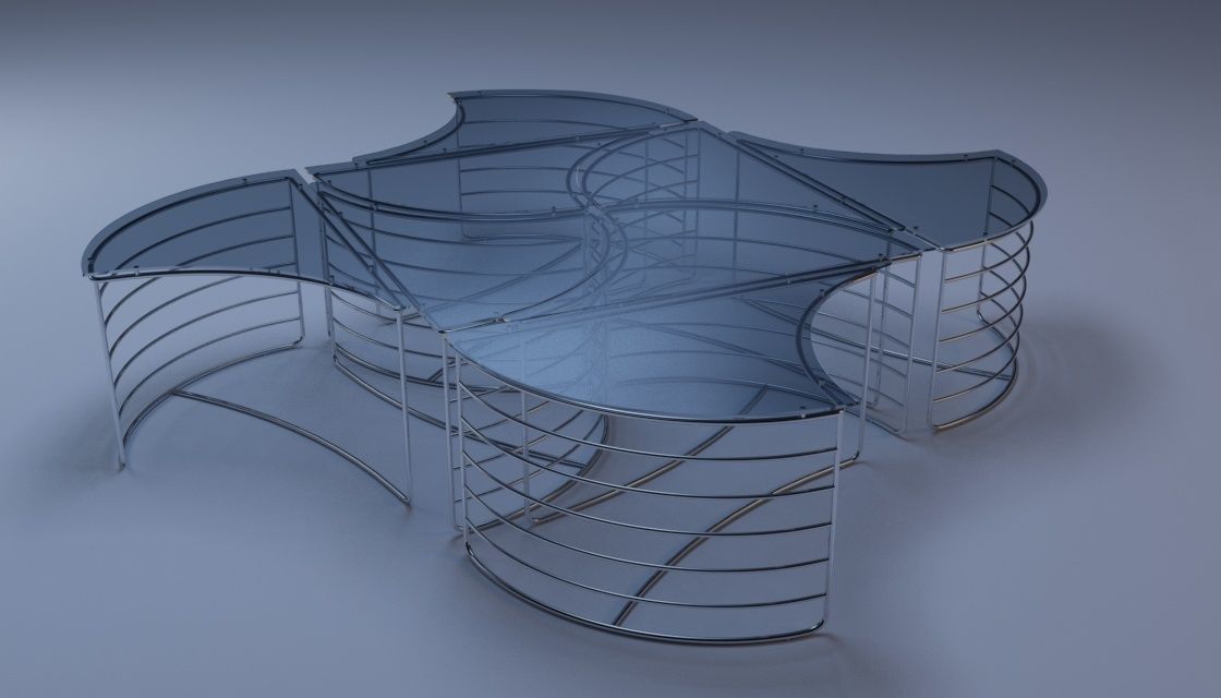 Club Table ENES 3D model_2