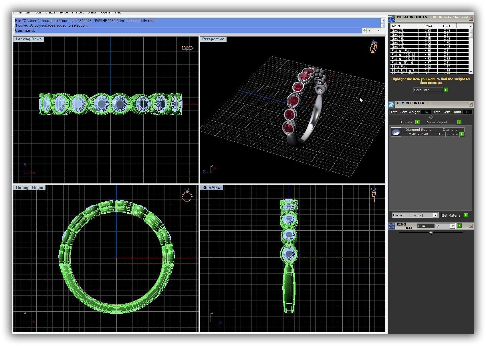 BULK-3DM-WithOut Gems-RING 50 Files 3D print model_24