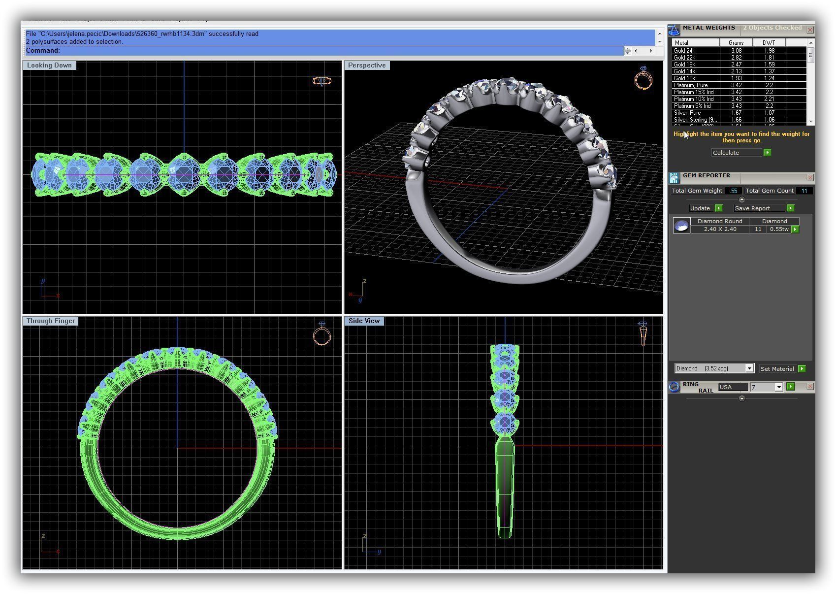 BULK-3DM-WithOut Gems-RING 50 Files 3D print model_49