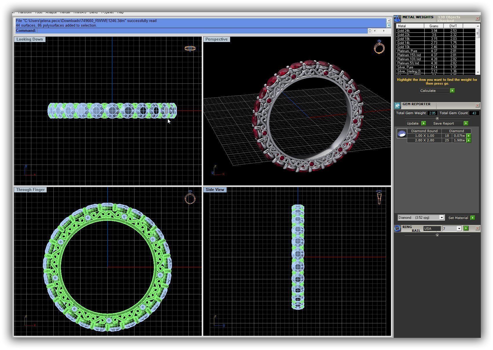 BULK-3DM-WithOut Gems-RING 50 Files 3D print model_4