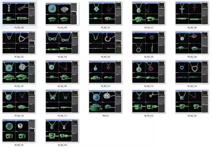 BULK-3DM-WithOut Gems-PENDANT 19 Files