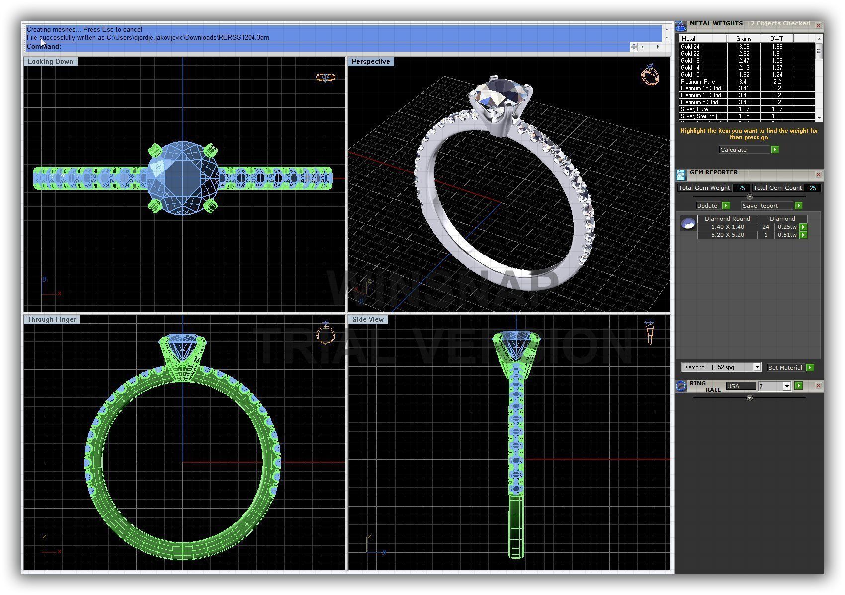 BULK-3DM-WithOut Gems-RING 41 Files 3D print model_32