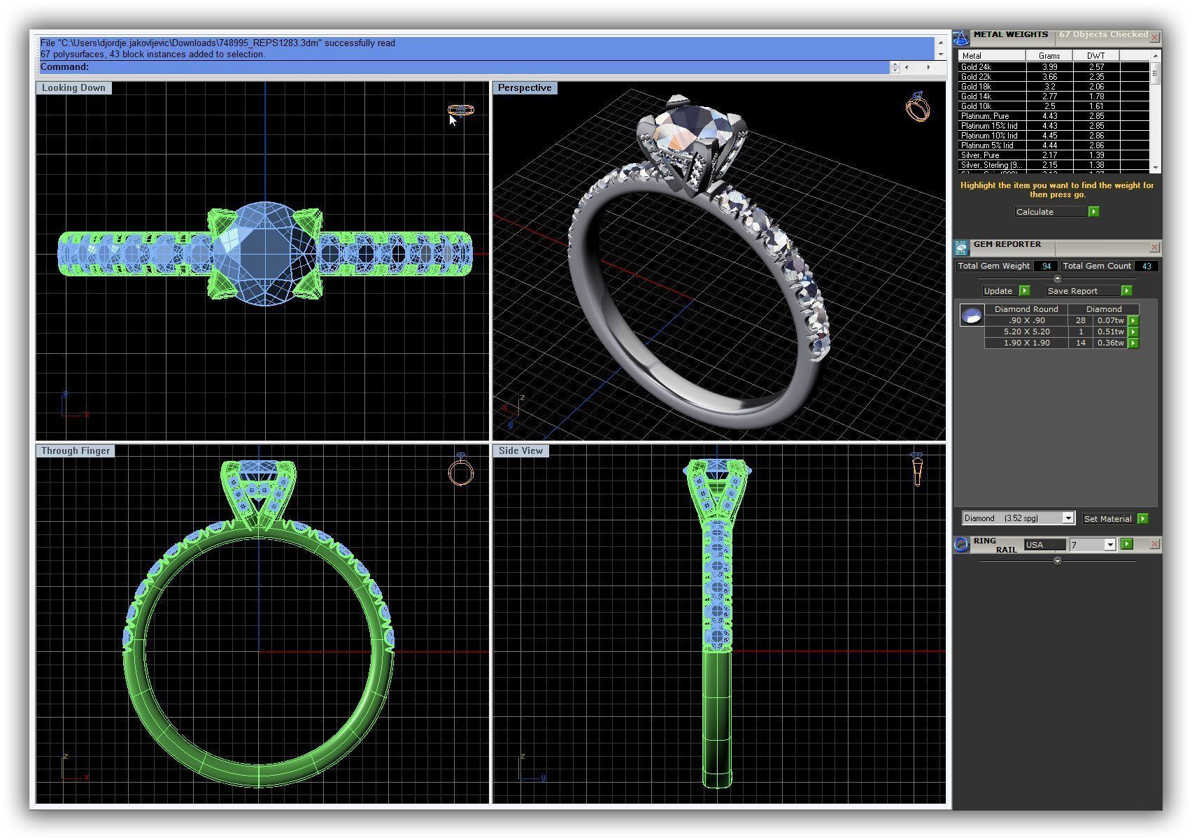 BULK-3DM-WithOut Gems-RING 41 Files 3D print model_9