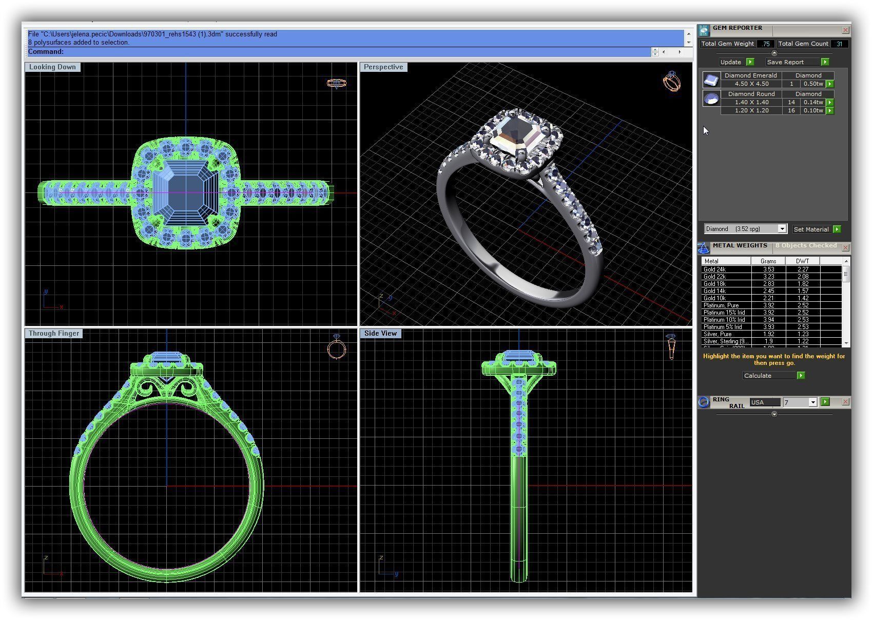 BULK-3DM-WithOut Gems-RING 41 Files 3D print model_44