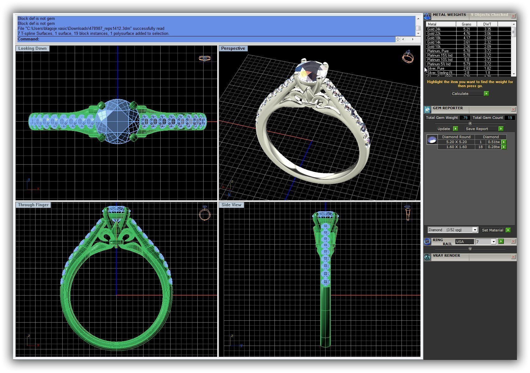 BULK-3DM-WithOut Gems-RING 41 Files 3D print model_43