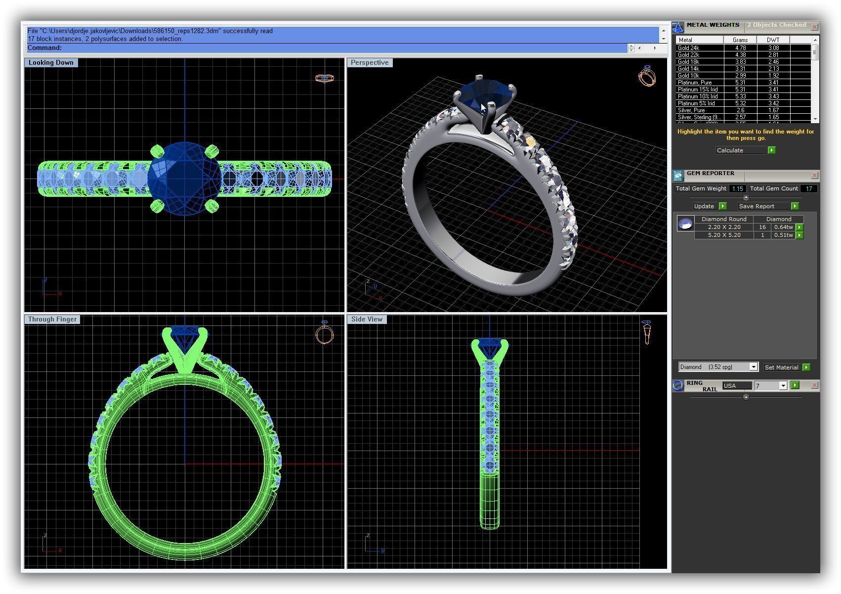 BULK-3DM-WithOut Gems-RING 41 Files 3D print model_8