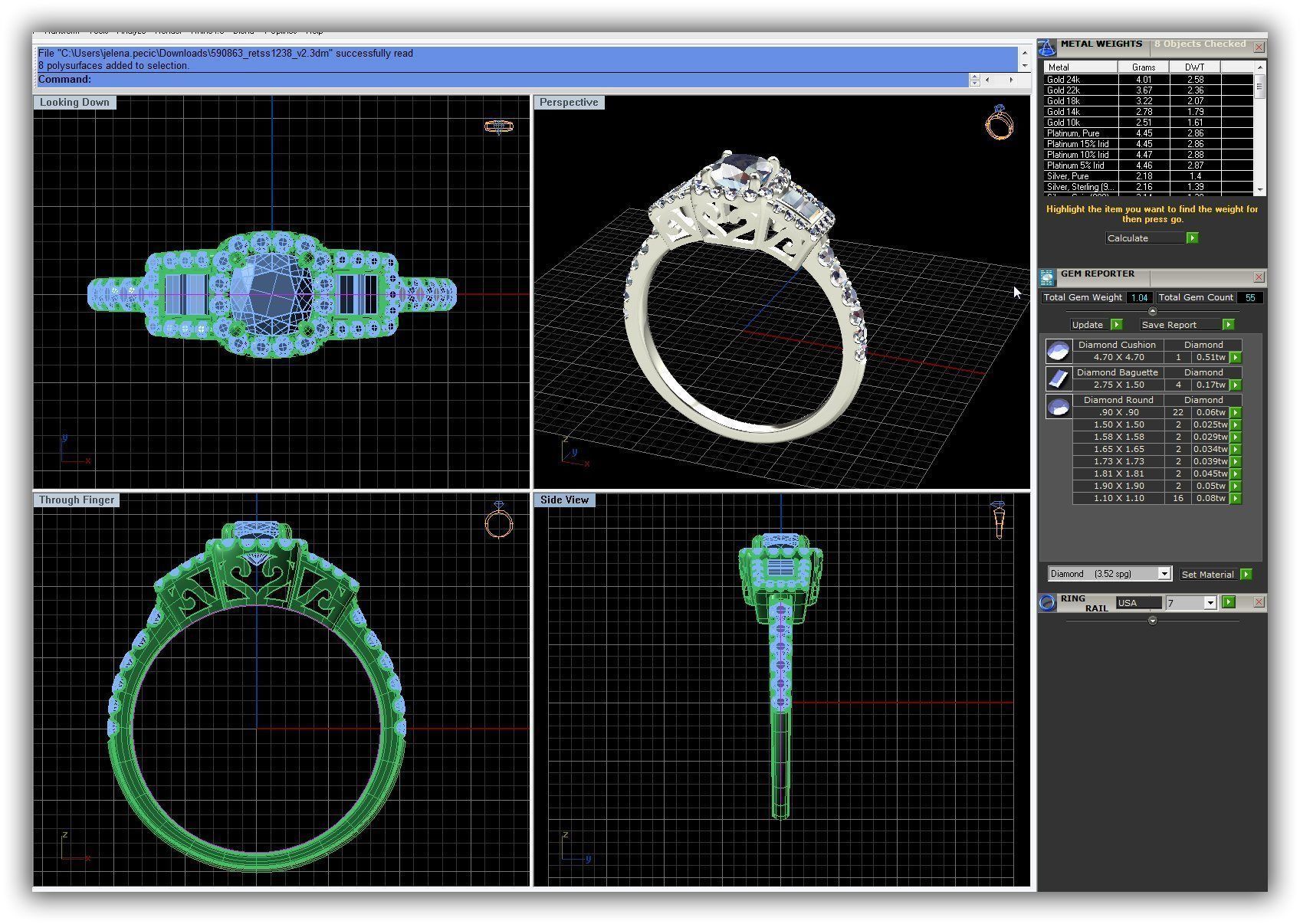 BULK-3DM-WithOut Gems-RING 41 Files 3D print model_4