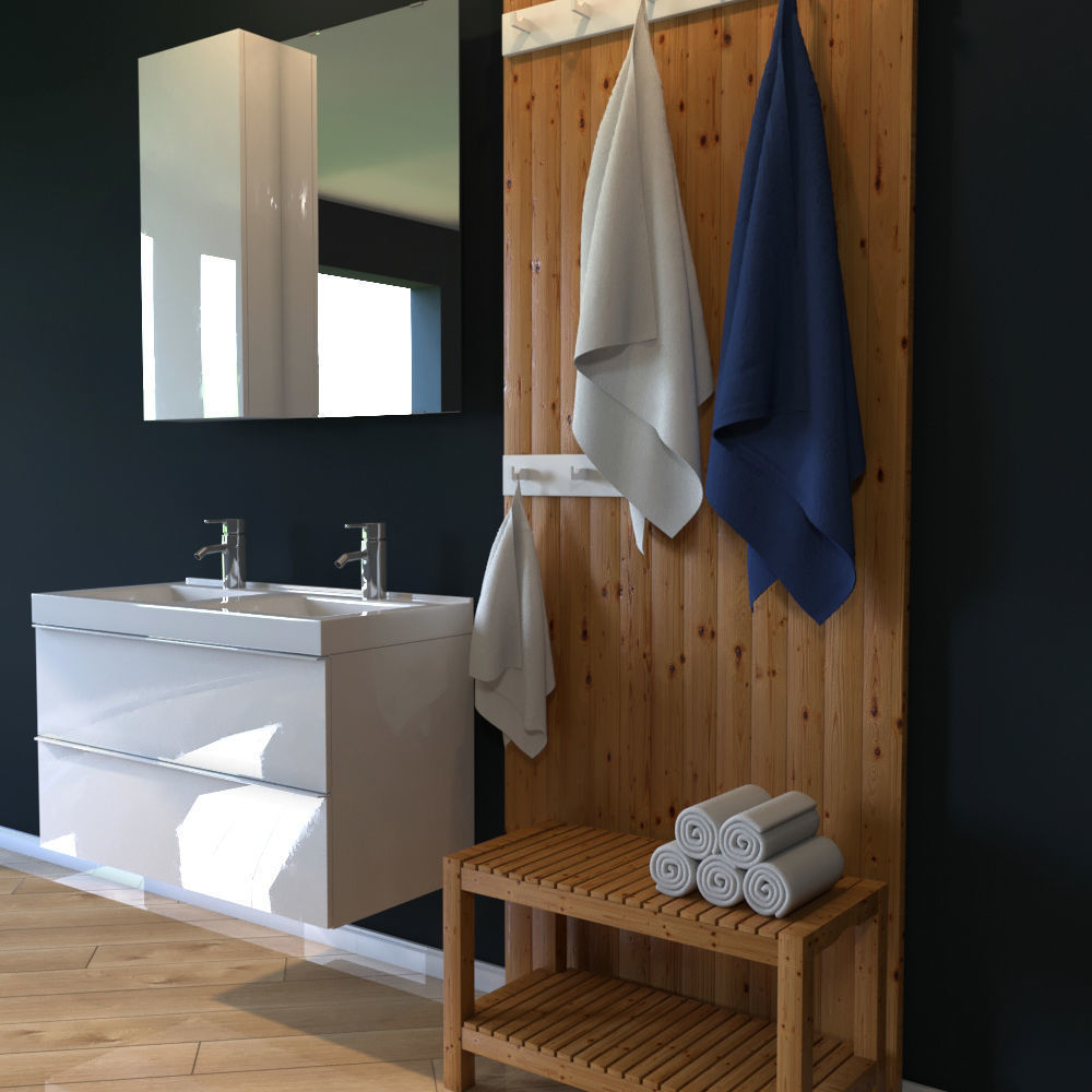 Bathroom ikea furniture 3D model_1