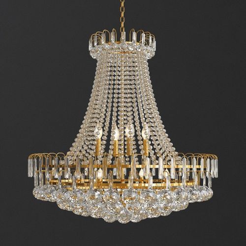 Luxury Royal Empire Golden European Crystal Chandelier 3D model