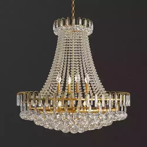 Luxury Royal Empire Golden European Crystal Chandelier 3D model