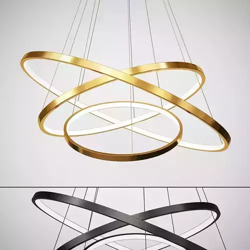 Black and gold modern chandeliers circle rings