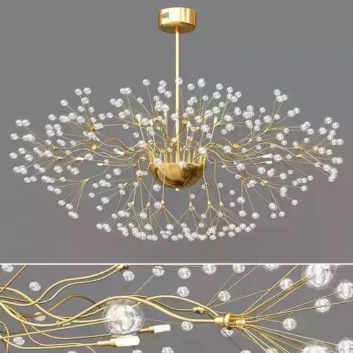 Modern Silver Glass Chandelier