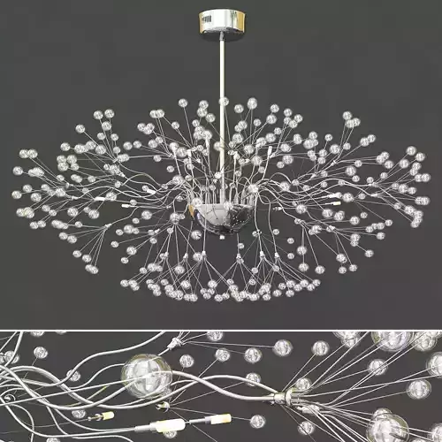 Modern Silver Glass Chandelier