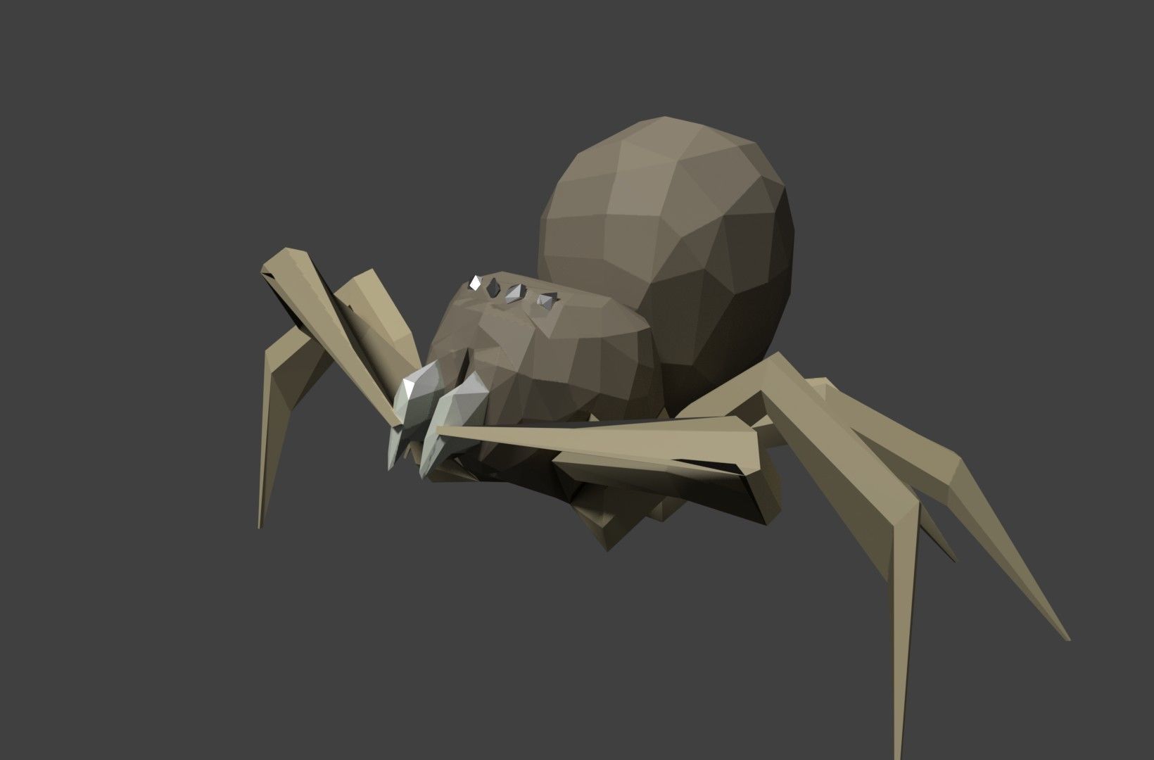 spider low poly Low-poly 3D model_3