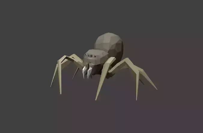 spider low poly Low-poly 3D model