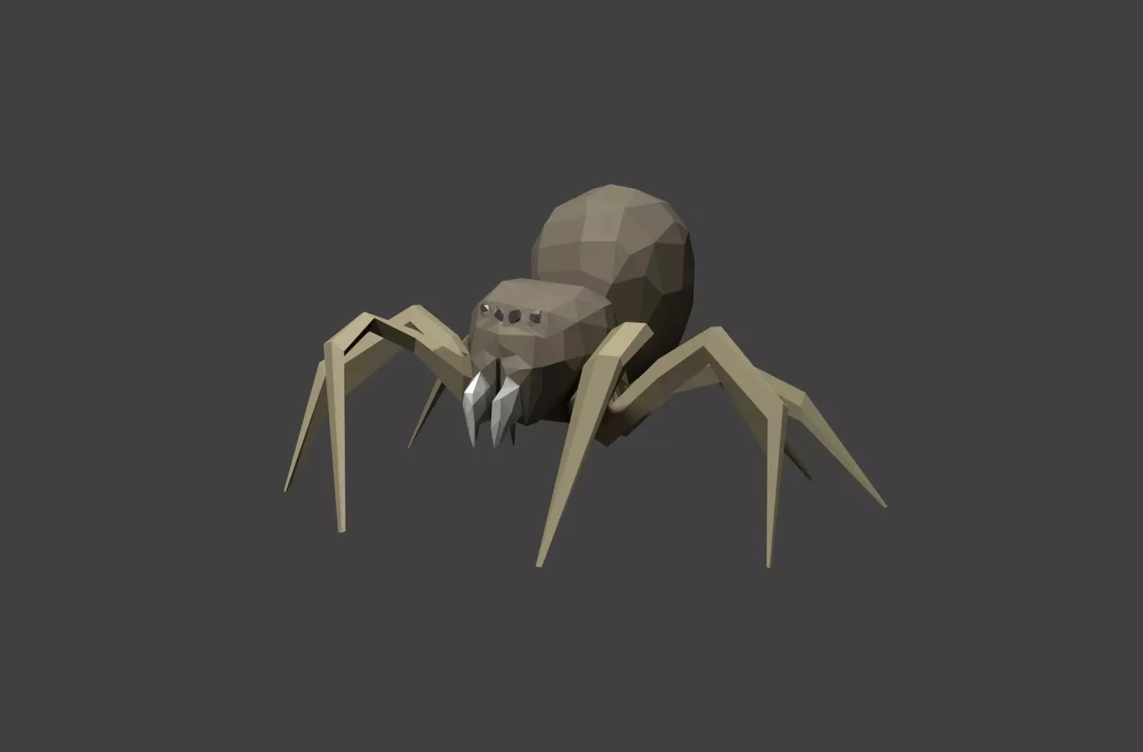 spider low poly Low-poly 3D model_0