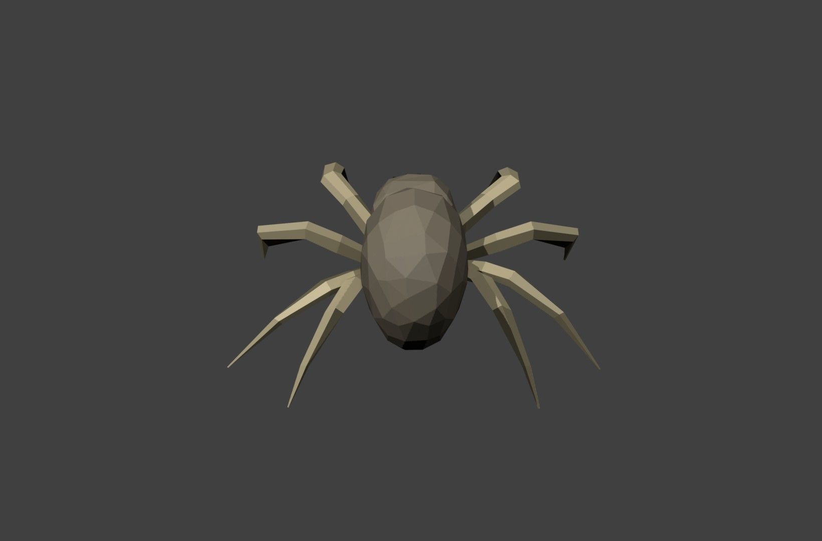 spider low poly Low-poly 3D model_2