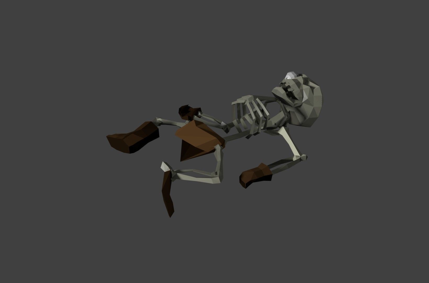 skeleton low poly with knife Low-poly 3D model_8