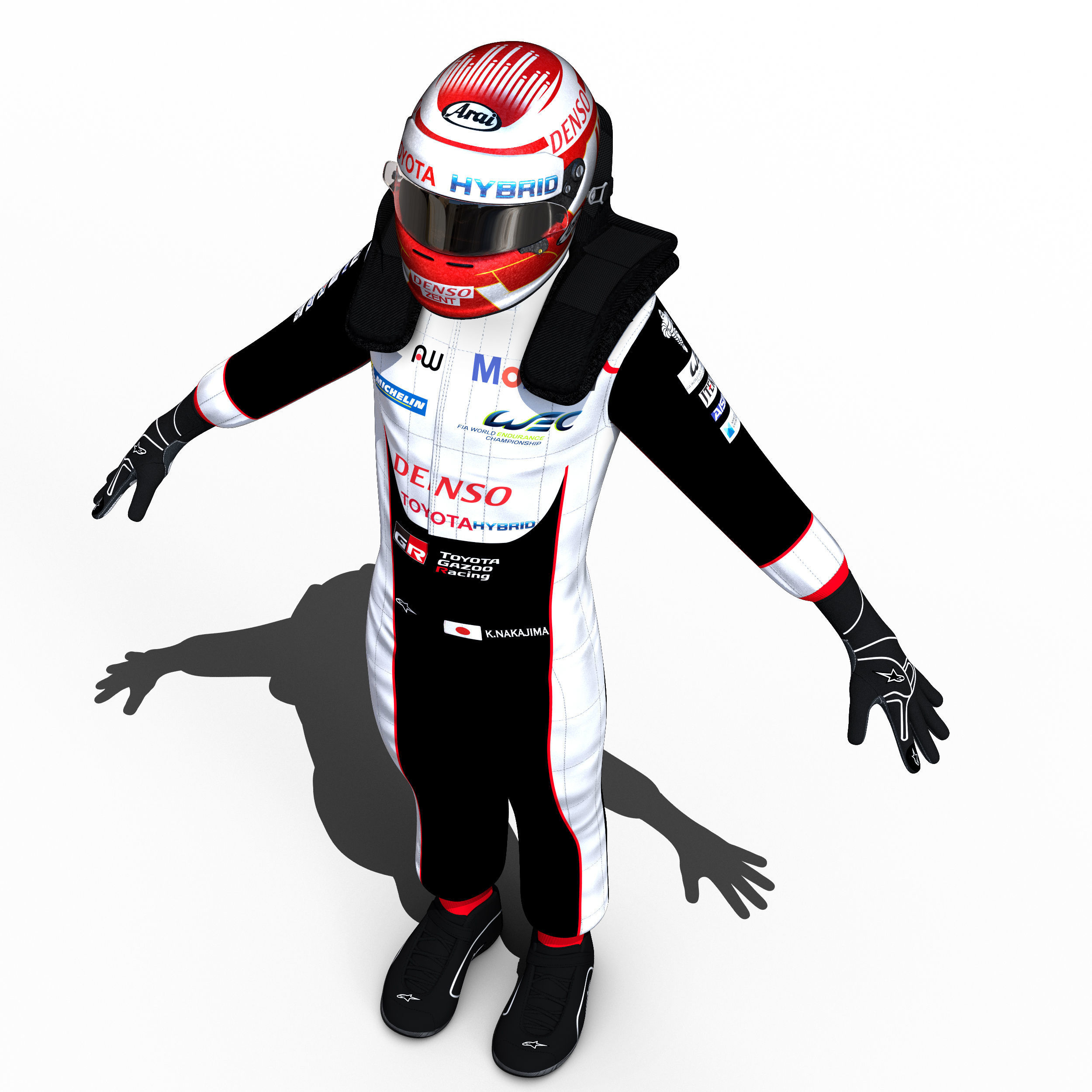 Kazuki Nakajima WEC 2018 Low-poly 3D model_10