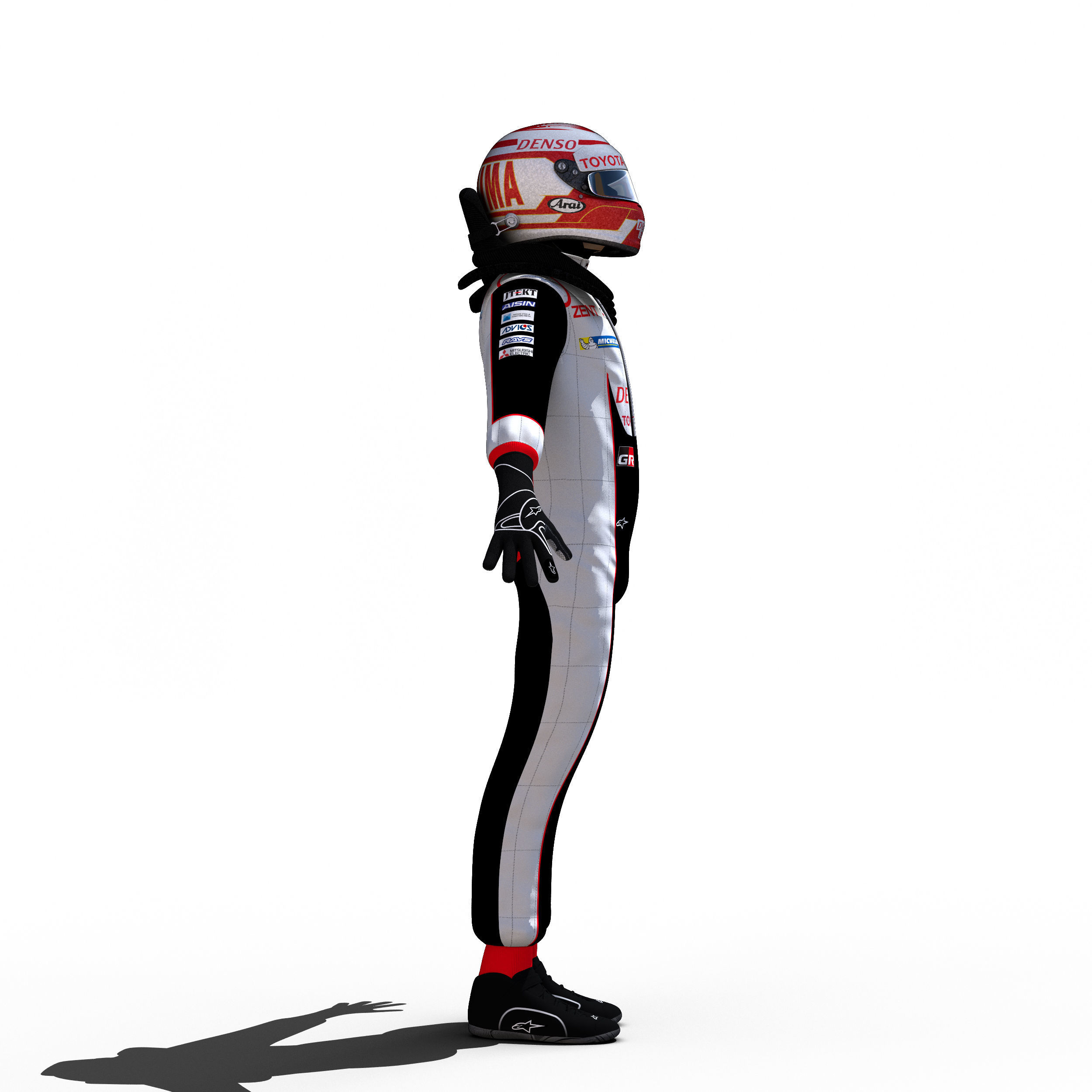 Kazuki Nakajima WEC 2018 Low-poly 3D model_6