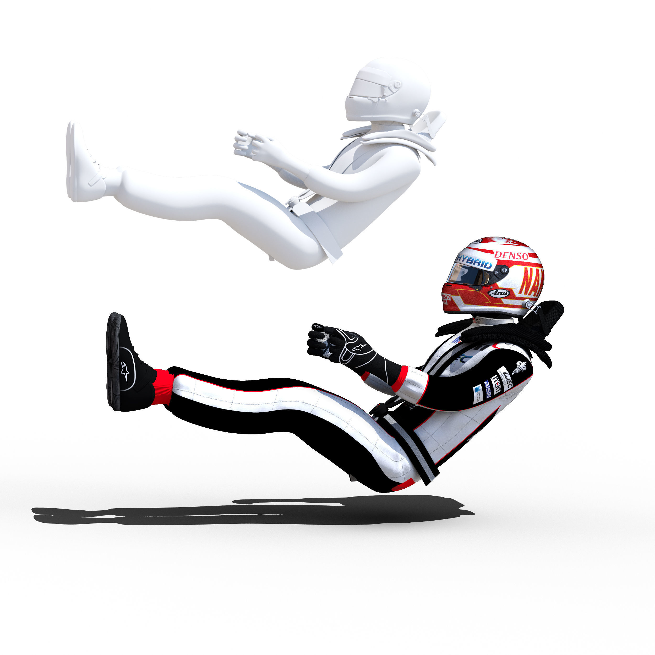 Kazuki Nakajima WEC 2018 Low-poly 3D model_1