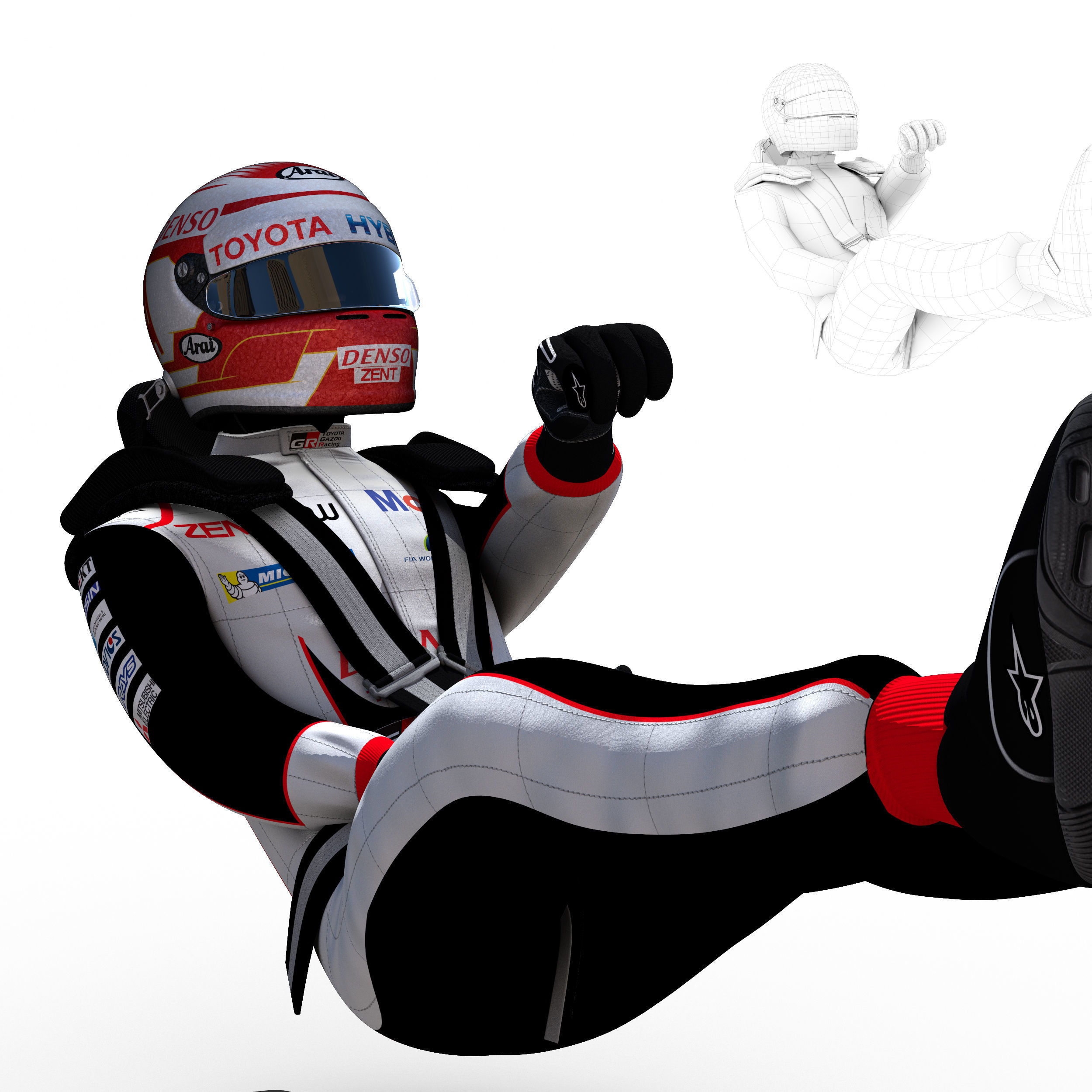 Kazuki Nakajima WEC 2018 Low-poly 3D model_5