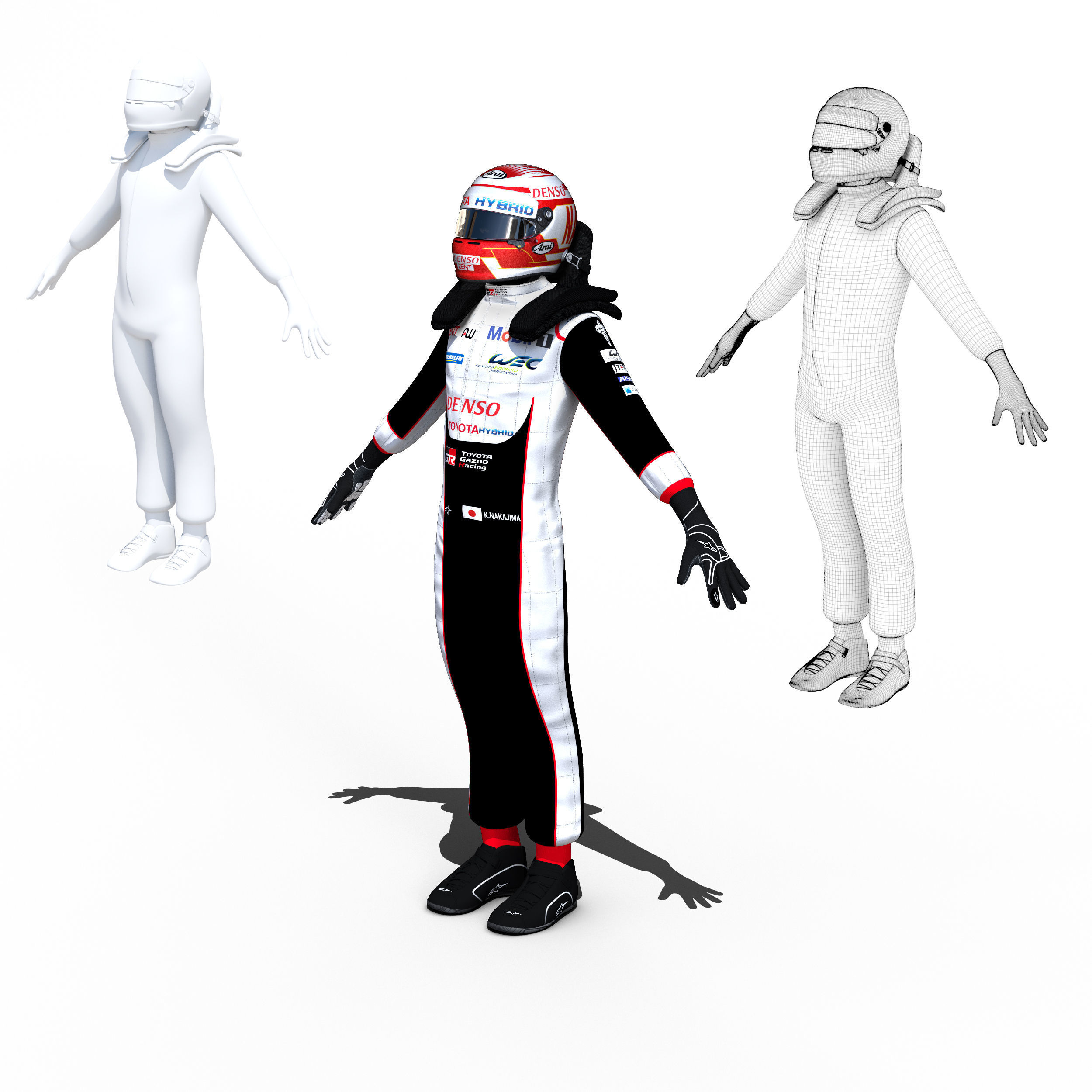 Kazuki Nakajima WEC 2018 Low-poly 3D model_8