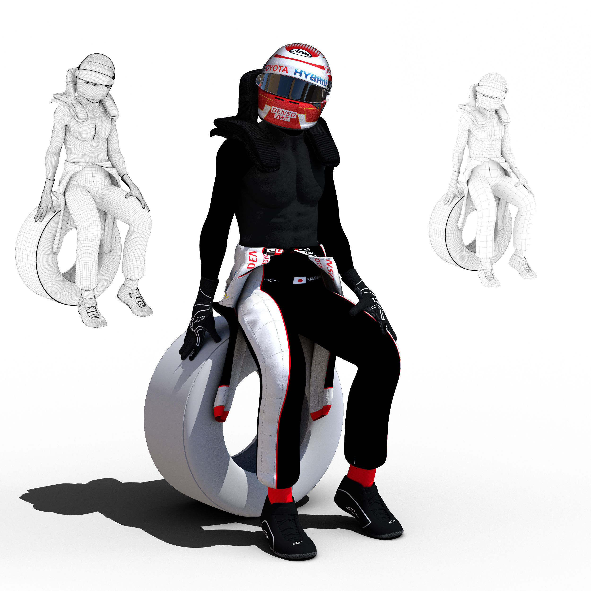 Kazuki Nakajima WEC 2018 Low-poly 3D model_4