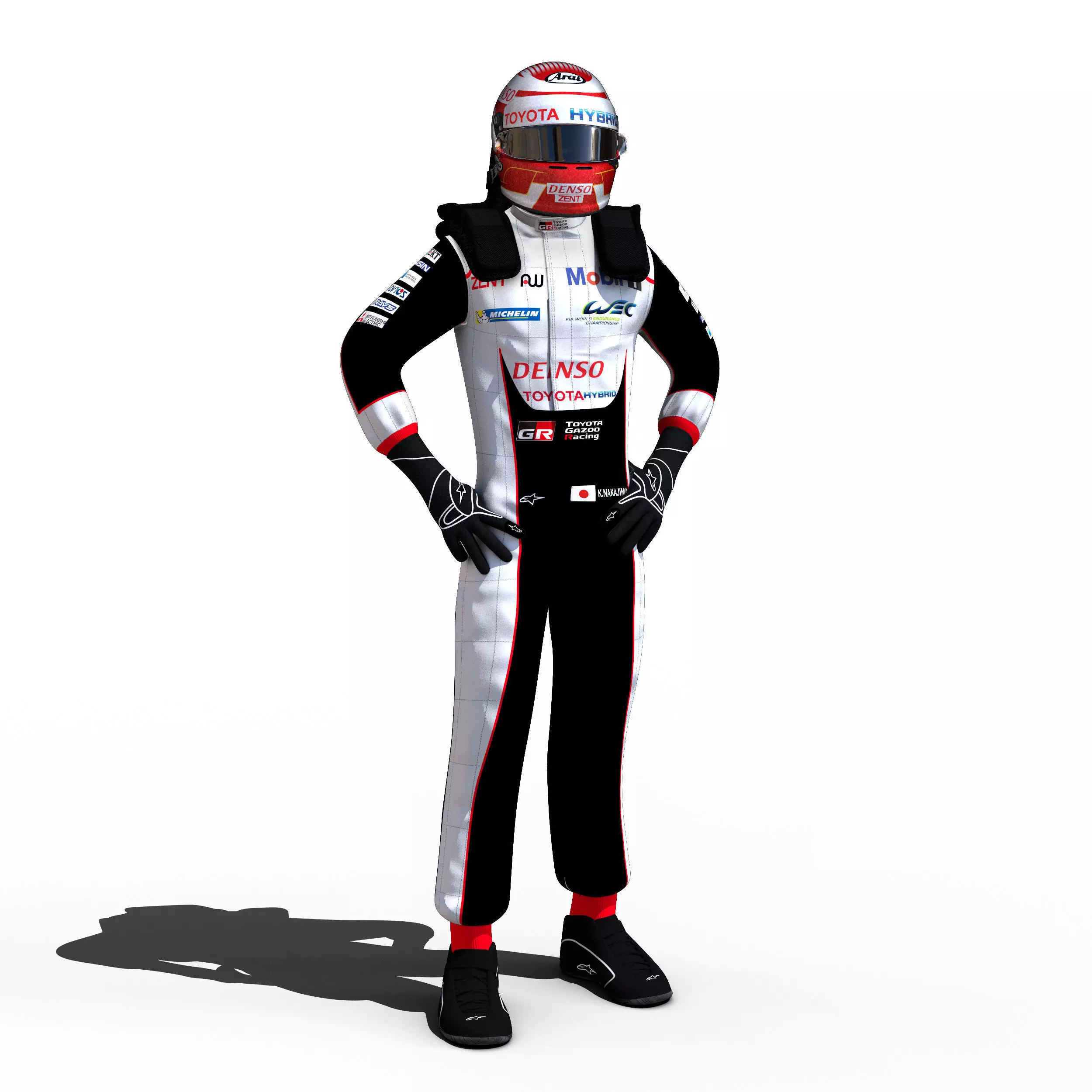 Kazuki Nakajima WEC 2018 Low-poly 3D model_0