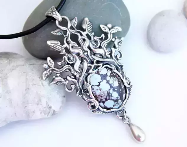 Stone pendant necklace printable jewelry model