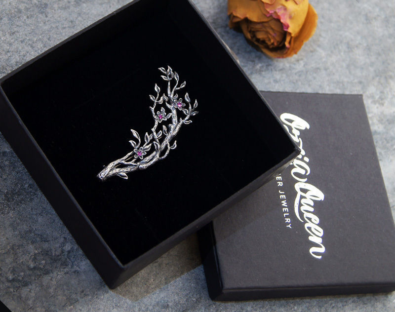 Twig brooch printable jewelry model 3D print model_6