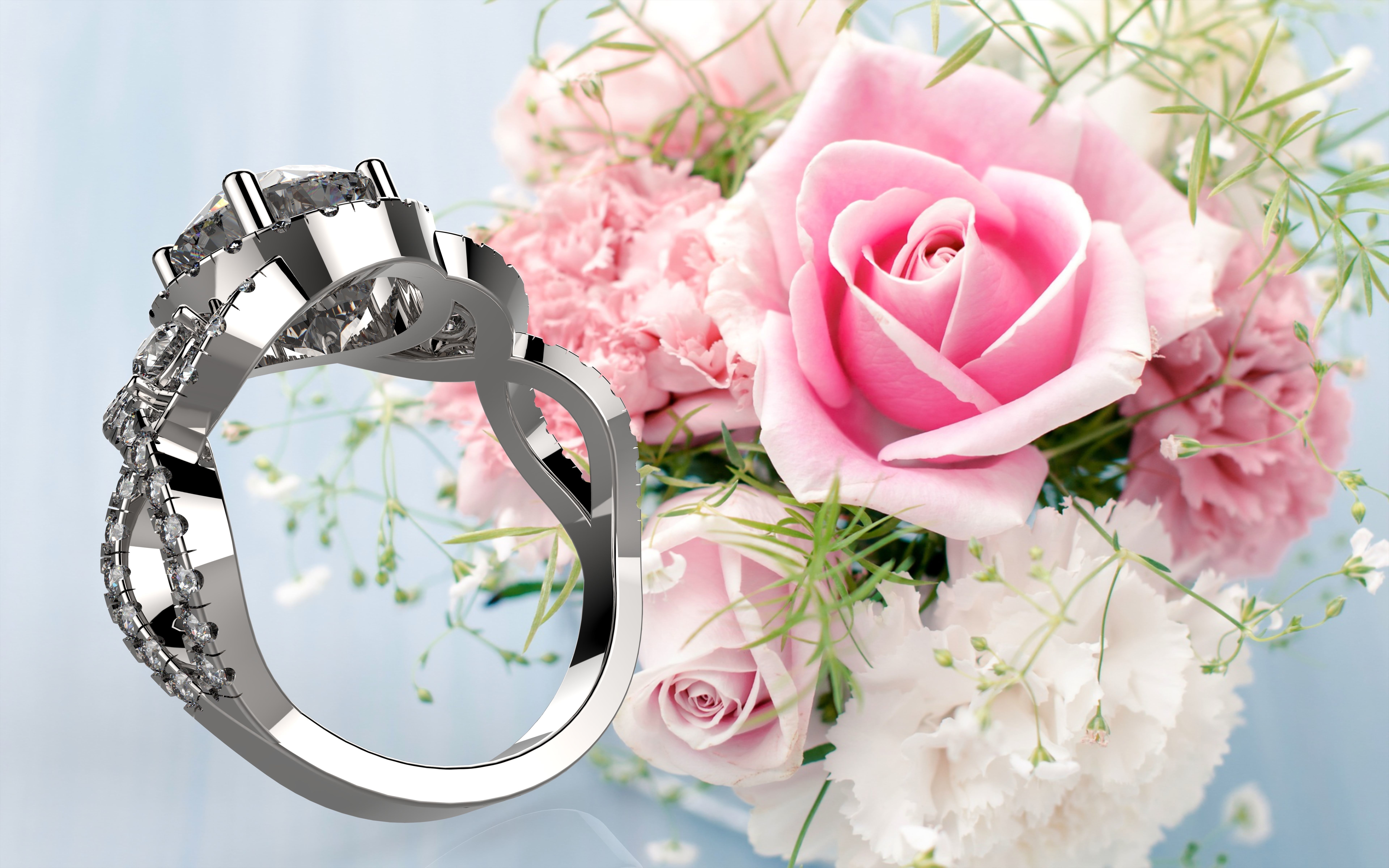 Diamond and Gemstone Rings 3D print model_3