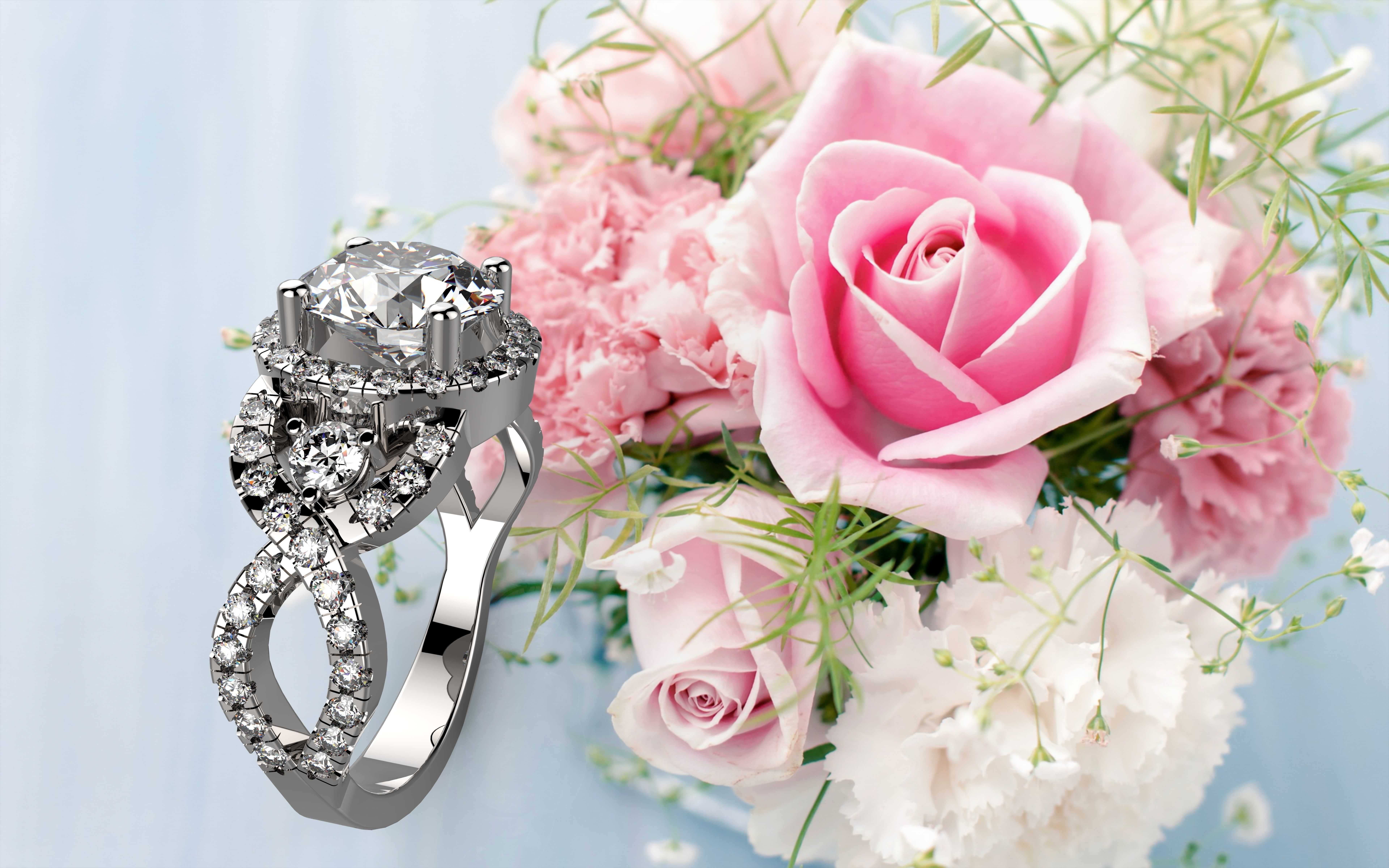 Diamond and Gemstone Rings 3D print model_2