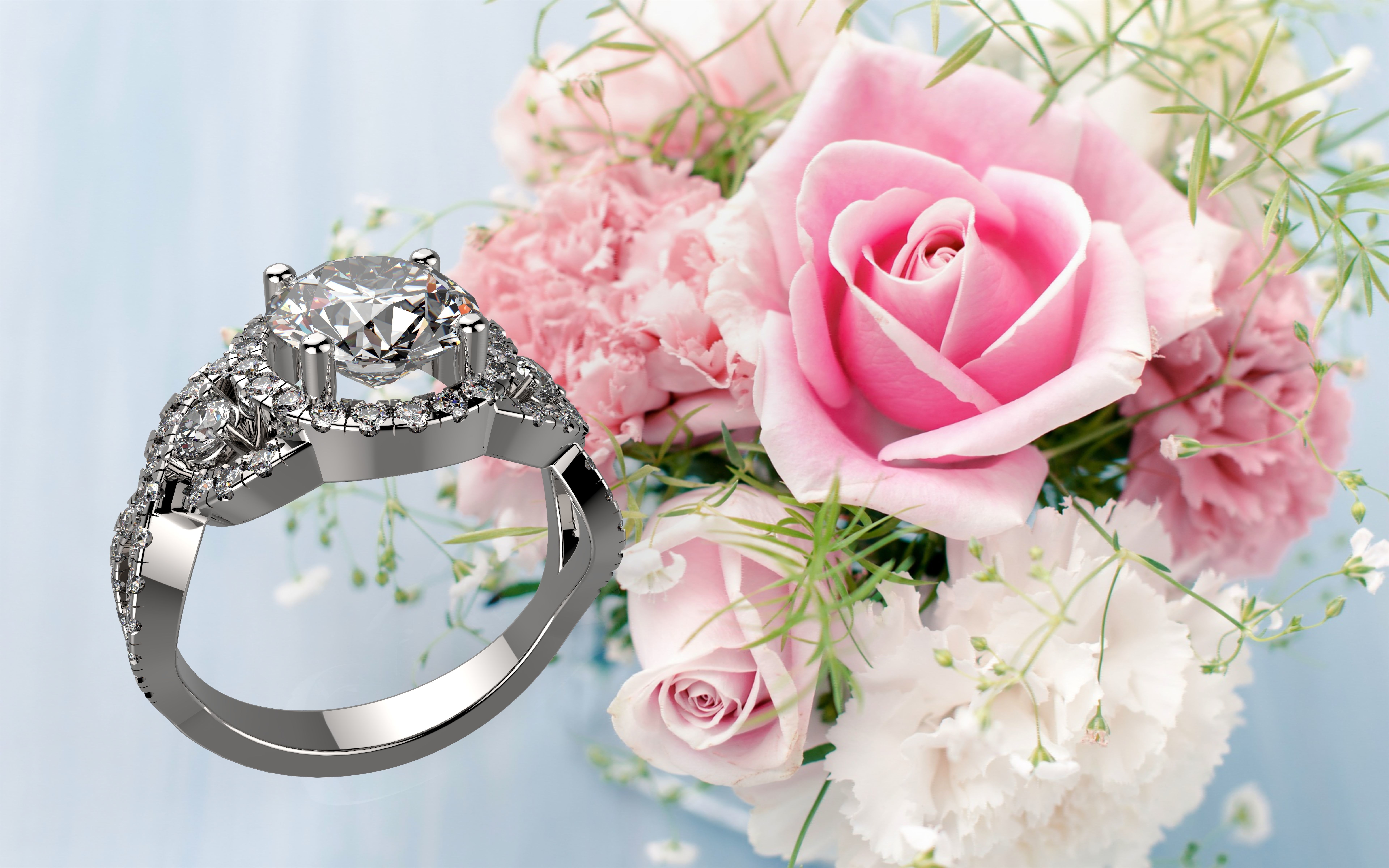 Diamond and Gemstone Rings 3D print model_1