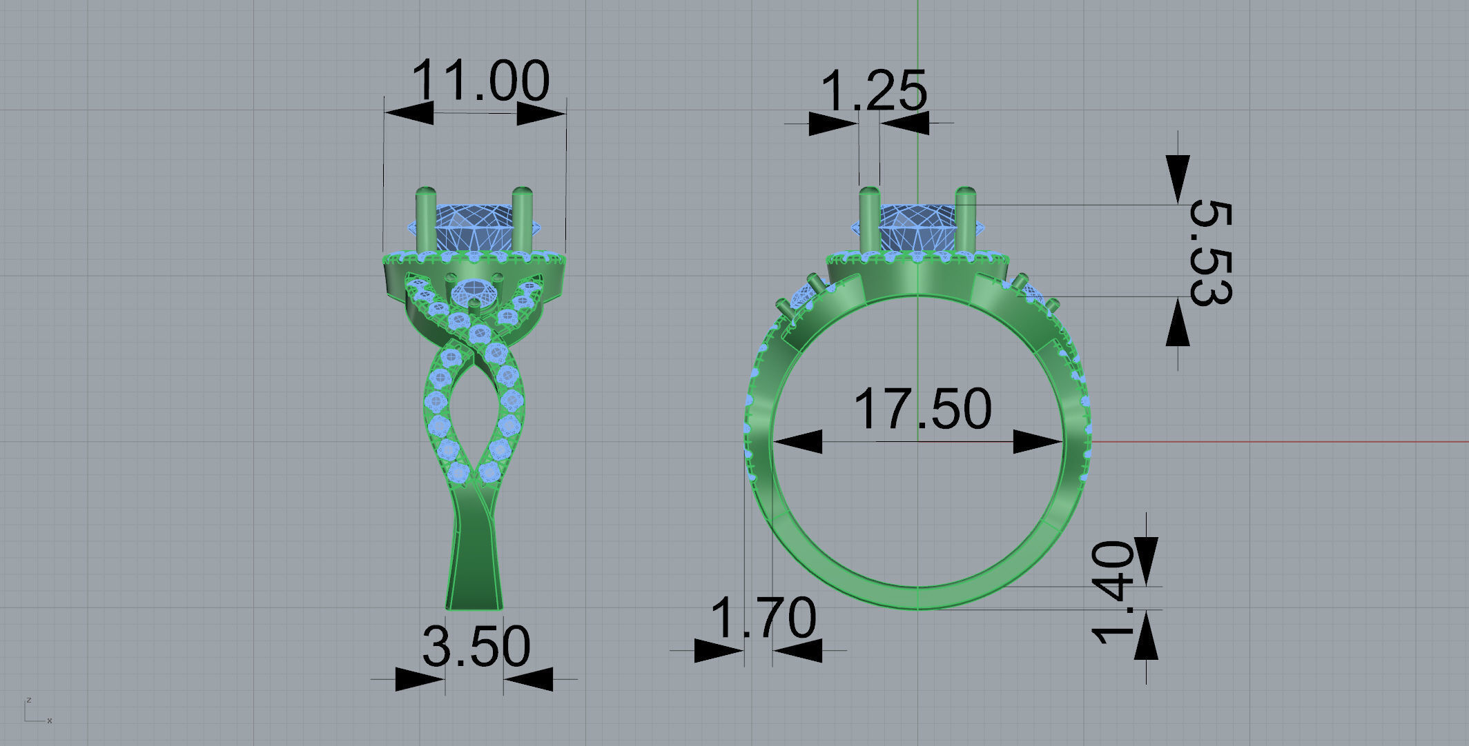 Diamond and Gemstone Rings 3D print model_4