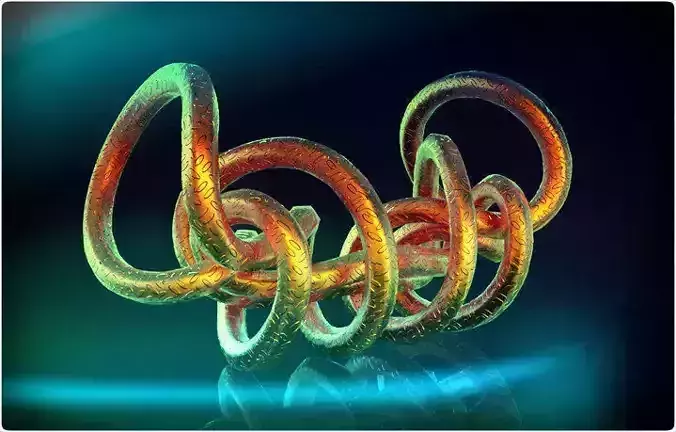 Knot orange spiral ring Free 3D model