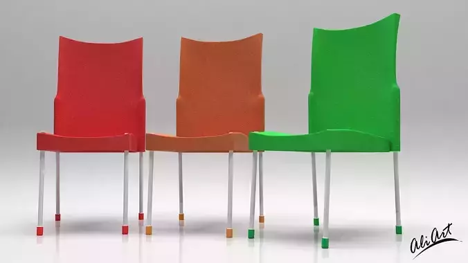 Chair three colorful chairs