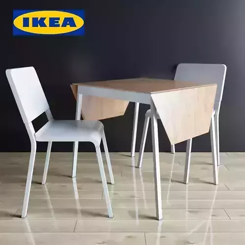 Chair and folding table
